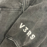 V3RS - Signature Zipper Hoodie - Washed Black - V3RS