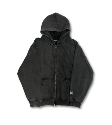 V3RS - Signature Zipper Hoodie - Washed Black - V3RS