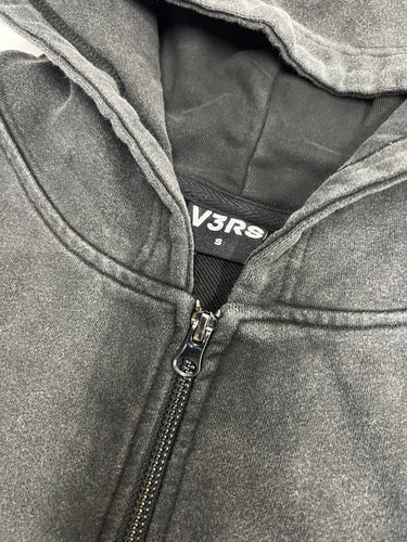 V3RS - Signature Zipper Hoodie - Washed Black - V3RS