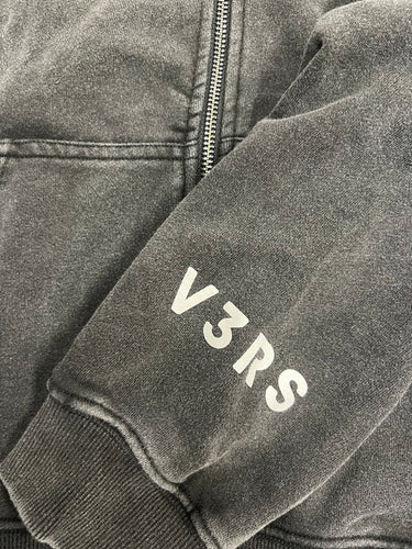 V3RS - Signature Zipper Hoodie - Washed Black - V3RS