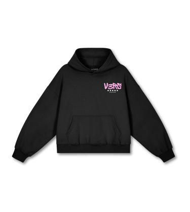 Skull Graffiti Hoodie - Washed Black