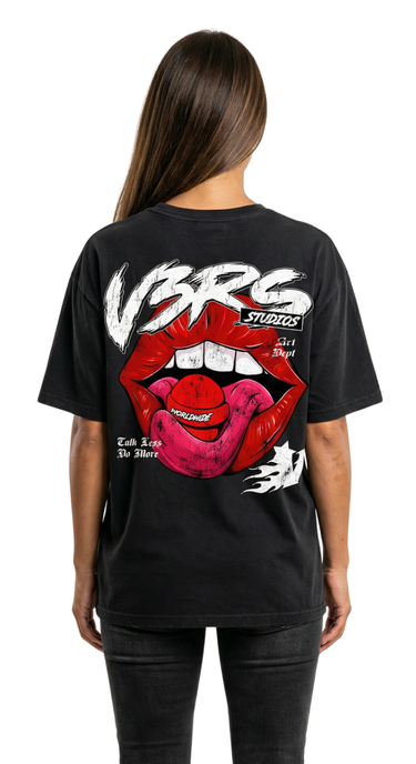 WorldWide Lips - T-Shirt (Washed Black)