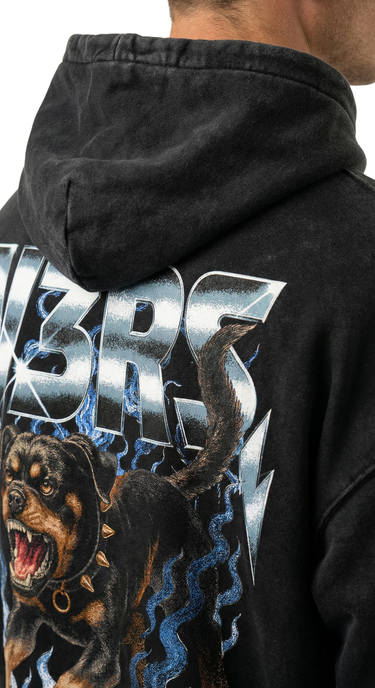 Vintage Rottweiler - Hoodie (Washed Black)