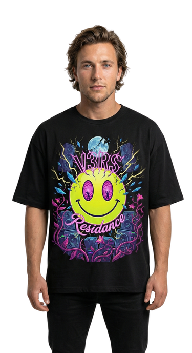 90's Smiler - T-Shirt (Black) - V3RS