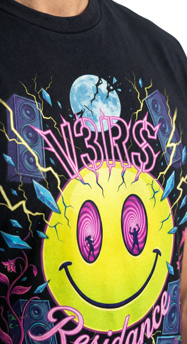 90's Smiler - T-Shirt (Black) - V3RS