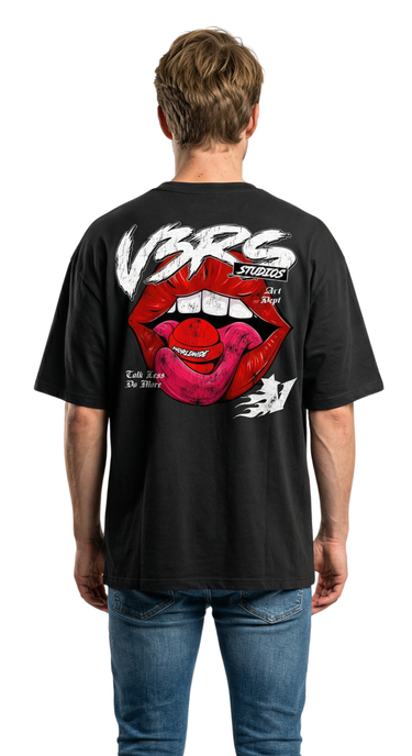 WorldWide Lips - T-Shirt (Washed Black)