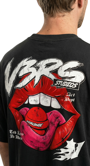 WorldWide Lips - T-Shirt (Washed Black)